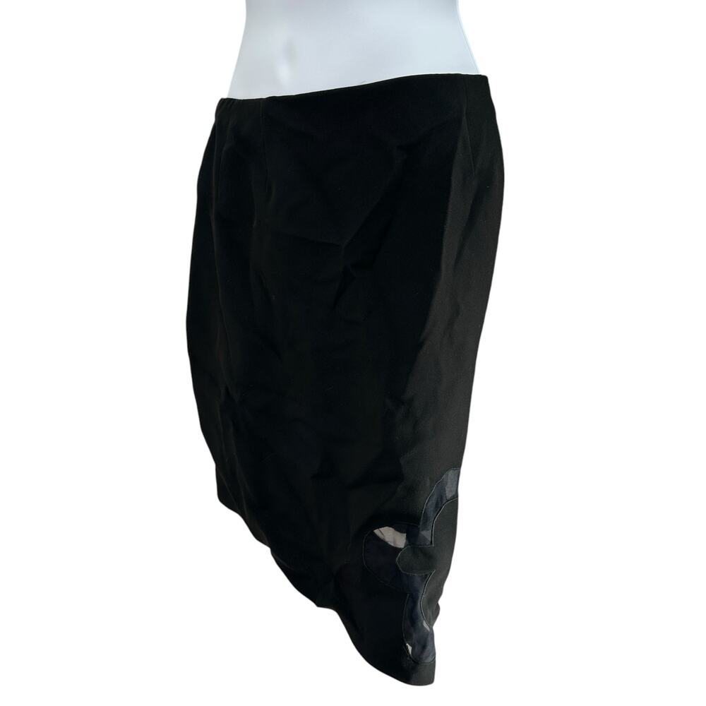Raniero Gattinoni Black Skirt in Small Vintage 90s Italian Cutout Asymmetrical - Picture 2 of 7